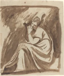Lady Hamilton Playing a Lyre