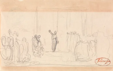 Possibly a Crowd before a Prophetess