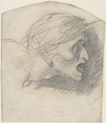 Profile of a Grotesque Head Facing Right