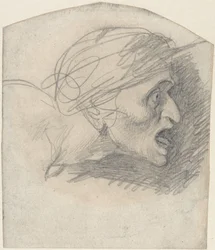 Profile of a Grotesque Head Facing Right