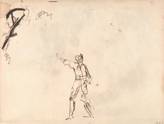 Standing Figure with Arm Upraised