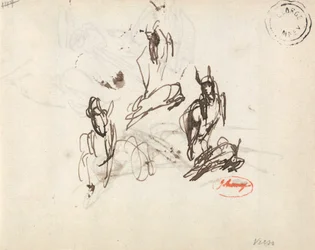 Studies of a Girl with Frolicking Goat