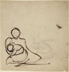 Studies of Seated Woman Holding a Child