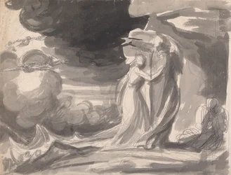 Study for the Shipwreck Scene, The Tempest: Prospero, and Miranda