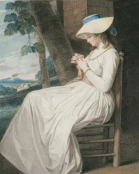 The Seamstress, engraved by Thomas Cheesman, published by John and Josiah Boydell, 1787