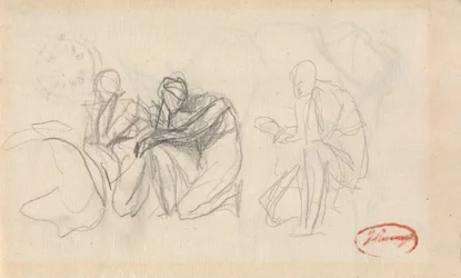 Three Kneeling Figures