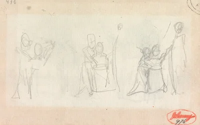 Three Studies for a Portrait of a Woman with Two Children