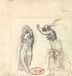 Two Sketches of a Female Figure