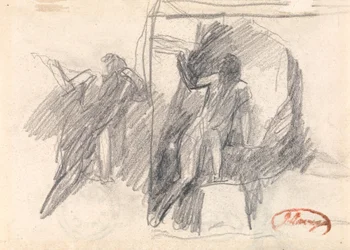 Two Sketches of a Half-Kneeling Figure