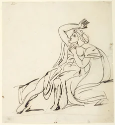 Two Seated Figures; Verso: Three Figure Group Studies
