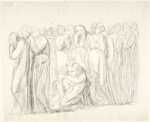 Weeping Women and Children: Study for The Accusation of Susannah; Verso: Figure Studies