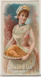 Thanksgiving Day, United States, from the Holidays series N80 for Duke brand cigarettes, 1890