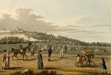 Review of the English Troops at Montmartre by the Duke of Wellington, 21st October 1815, engraved by M. Dubourg, 1817