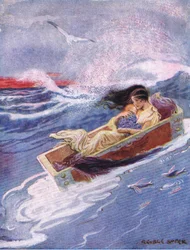Away and out to sea floated the mother and the baby, from The Heroes published by George Allen and Unwin 1929