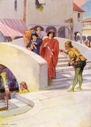 Bassanio sent Gratiano after Portia with the ring