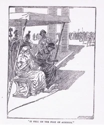 It fell on the foot of Acrisius, from The Heroes published by George Allen and Unwin 1929