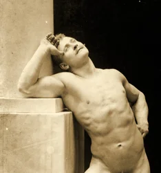 Eugen Sandow, in classical ancient Greco-Roman pose, c. 1894