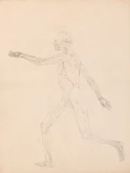 Study of the Human Figure, Lateral View, diagram for key to table XIII, from A Comparative Anatomical Exposition of the Structure of the Human Body with that of a Tiger and a Common Fowl, 1795-1806