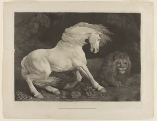 A Horse Frightened by a Lion, after George Stubbs
