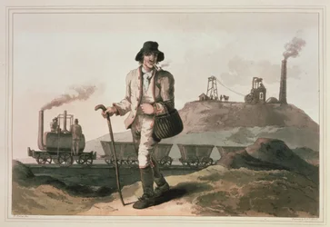 Blenkinsop Locomotive at Middleton Colliery near Leeds, engraved by Robert and Daniel Havell, 1814