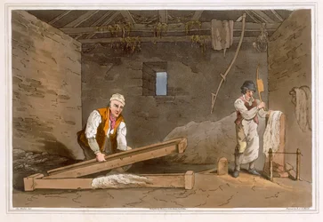 Line Swinglers engraved by Robert Havell the Elder, published 1814 by Robinson and Son, Leeds