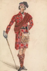 Scotsman with Sword; Modern Dress of a Highland Chieftain
