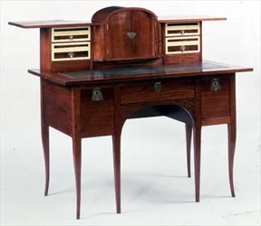 Desk with brass inlay and fittings