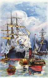 A Merchantman Being Towed Up the River Thames