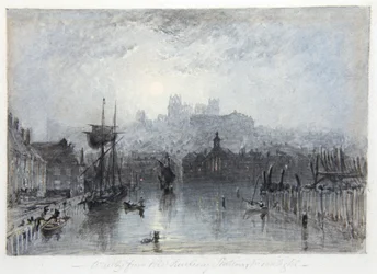 Whitby from the Railway Station; Moonlight