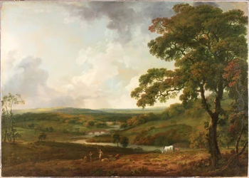 A View in Welbeck Park with a winding stream