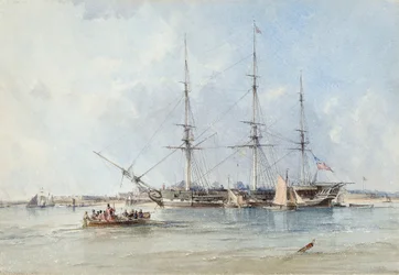The Blackwall Frigate Seringapatam at Anchor off Tilbury Fort
