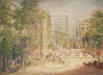 Laying the Foundations of the Lycian Room, British Museum, 1845