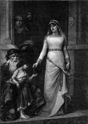 Blanche de Castille, Queen of France (1188 - 1252), nicknamed the Love of the Poor (1879)