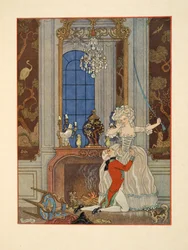 Danceny Declaring His Love to Cecile, Illustration from 