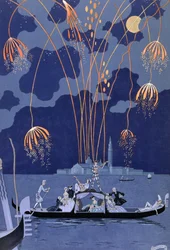 Fireworks in Venice (book illustration)