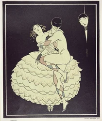 Tamara Karsavina as Columbine and Vaslav Nijinsky as Harlequin in Fokine