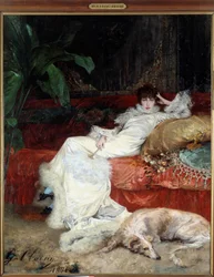 Portrait of Comedian Henriette Rosine Bernard, Known as Sarah Bernhardt (by Georges Jules Victor Clairin)