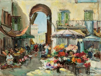 A Flower Market in Nice