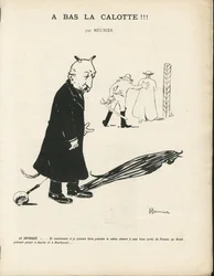 Illustration of Georges Meunier in Le Panache, Royalist Magazine, 20/01/04 - Royalism, Religion Faith - Combes Emile, Devil - Animalisation