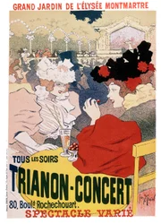 Poster for the Shows at Trianon Concert in the Garden of Parisian Cabaret Elysee Montmartre