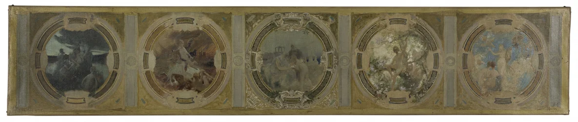 Sketch for the Lobau Gallery at Paris City Hall: The Birth of Paris. The Struggle. Philosophy and Ancient Literature. Springtime. Literature, in 1890