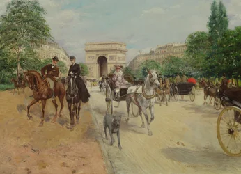 Riders and Carriages on the Avenue du Bois