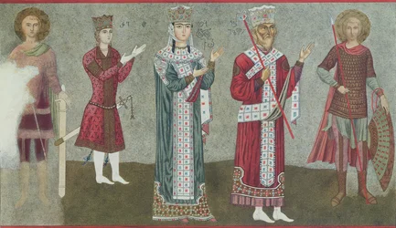 Copy of a fresco depicting Queen Thamar and her father King Grigori III