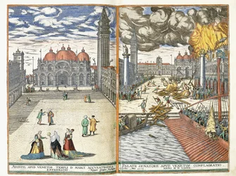 The Piazza San Marco and The Conflagration of the Palazzo Senatorii