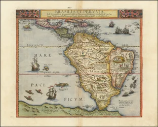 Map of South America, 1593
