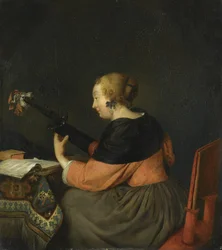 A Lady Seated Playing the Lute