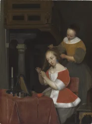 Woman Seated at Her Toilet