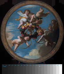 Putti with a Wreath of Flowers
