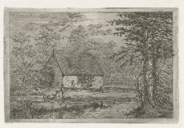 Couple with Dog by Barn, The Barn of the Forester in The Hague