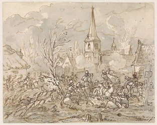 Cavalry Battle at the Capture of a Village